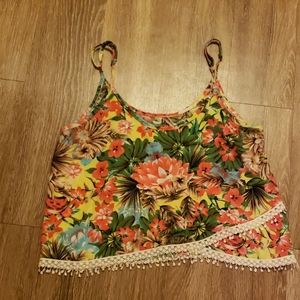 Q fashion Multi color floral spaghetti strap large